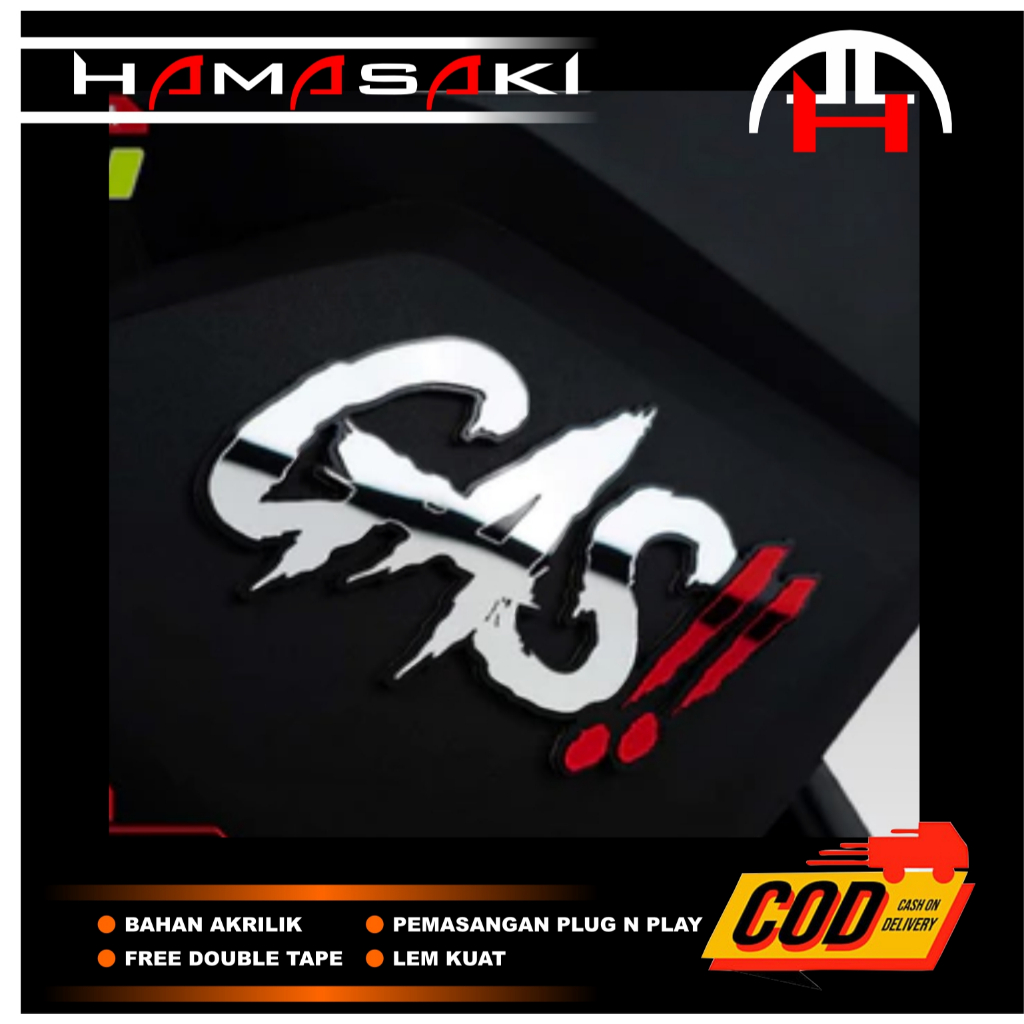 Jual Emblem Motor GAS 1pcs stiker Racing Timbul 3D gas sticker timbul ...
