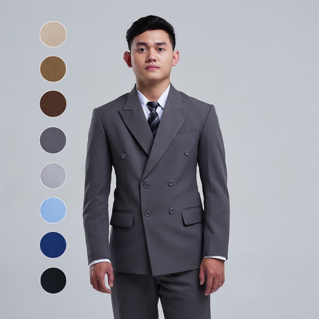 Jual Mubeng - Elegant Jas Double Breasted Slimfit Wool Italy | Shopee ...