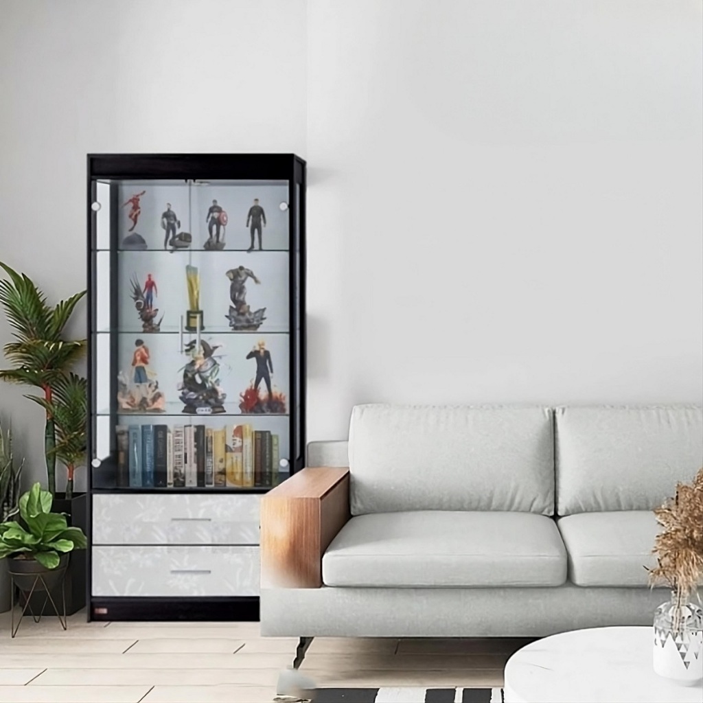 Jual Lemari Kaca / Display / Pajangan / Showcase Minimalis 2 Pintu ...