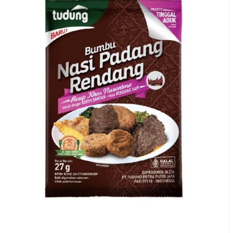Jual Tudung Bumbu Nasi Padang Rendang 27gr Instant | Shopee Indonesia