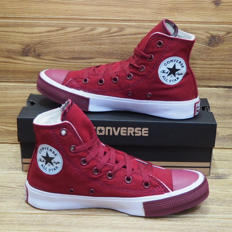 SEPATU CONVERSE ALL STAR LOW CHUCK TAYLOR II BAMPER MERAH MARRON POXING  TEBAL