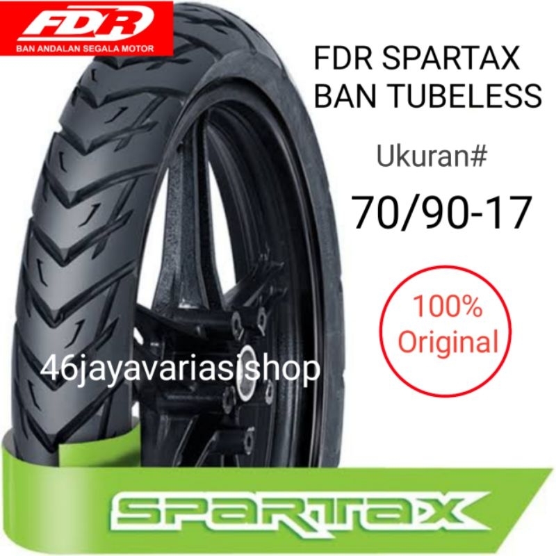 Jual BAN TUBELESS FDR SPARTAX RING 17 UKURAN 70/90-17 TUBLES FREE ...