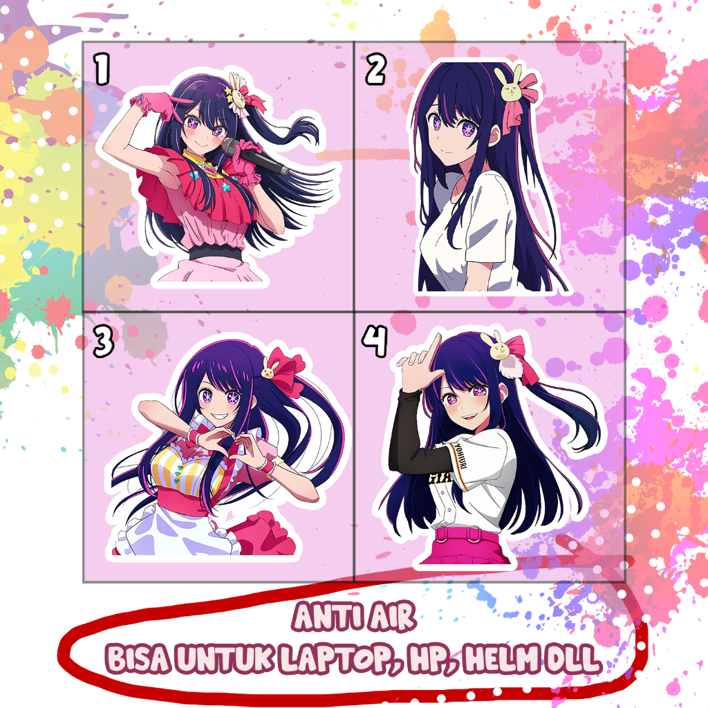 Jual Stiker Oshi no ko Ruby Akane Ai hoshino Kana Aqua, Sticker Lucu ...