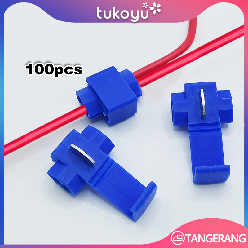 Jual 100pcs Snap Lock Quick Splice Wire Connector/Jumper Kabel Kupas ...