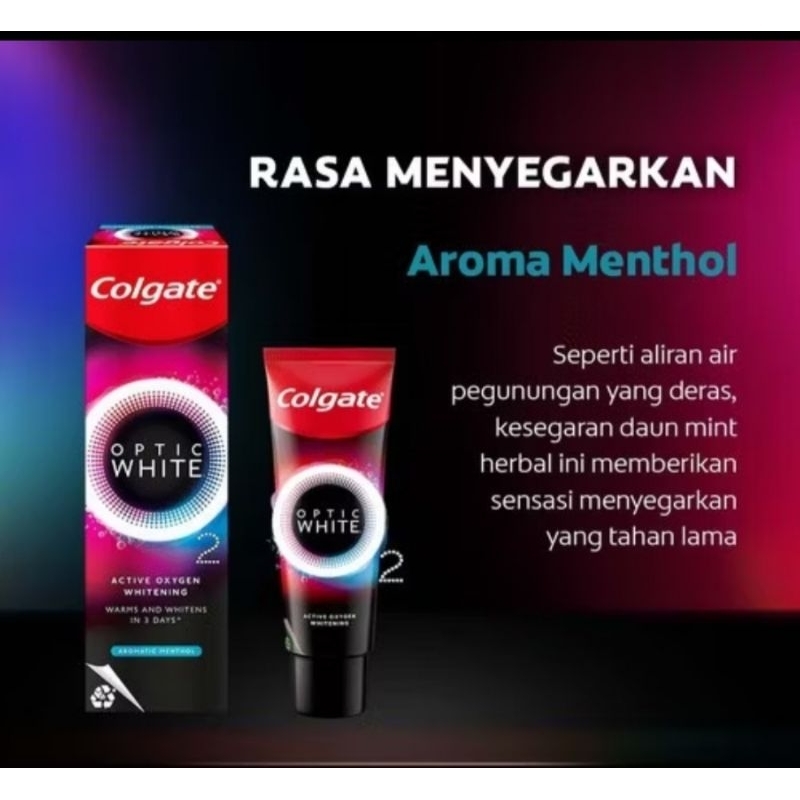 Jual [READY STOCK] COLGATE Optic White O2 Aromatic Menthol -- 85 gr ...