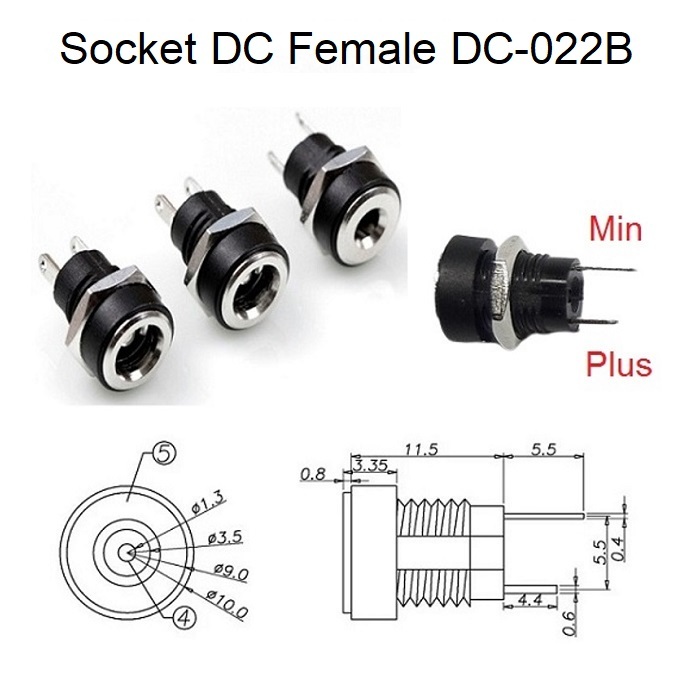 Jual Soket DC Female Plastik Besi DC-022B | Shopee Indonesia
