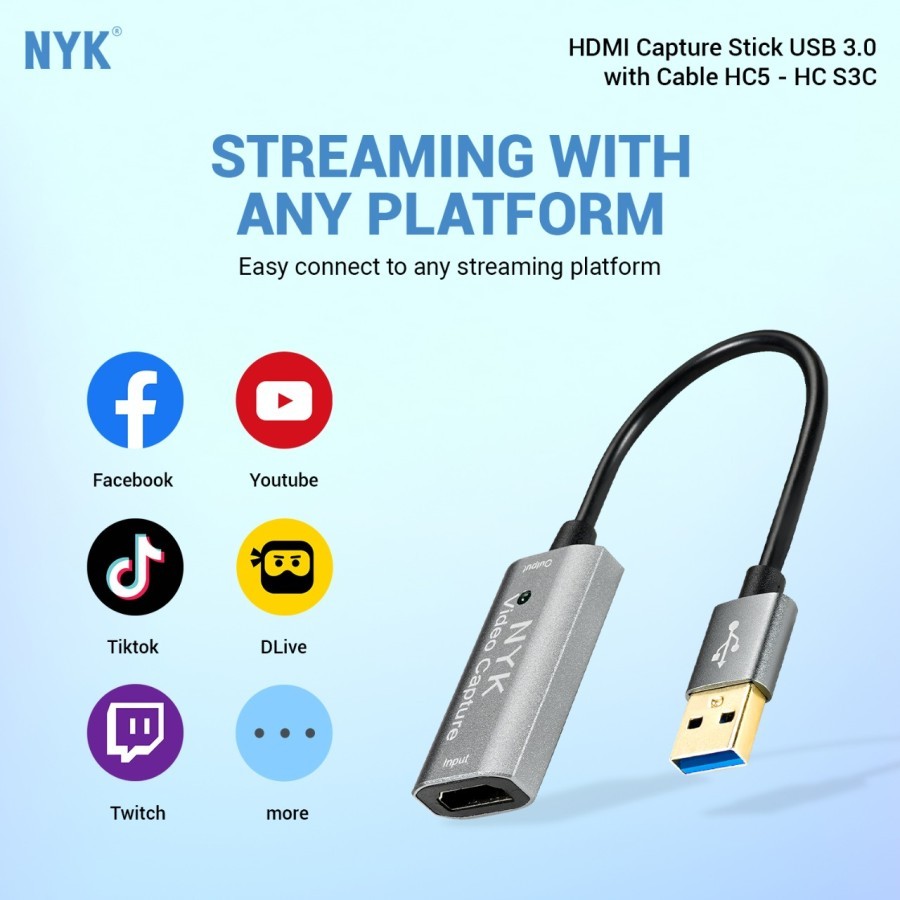 Jual Video Capture Card HDMI to USB 3.0 Full HD 1080P 4K Hdmi Capture ...