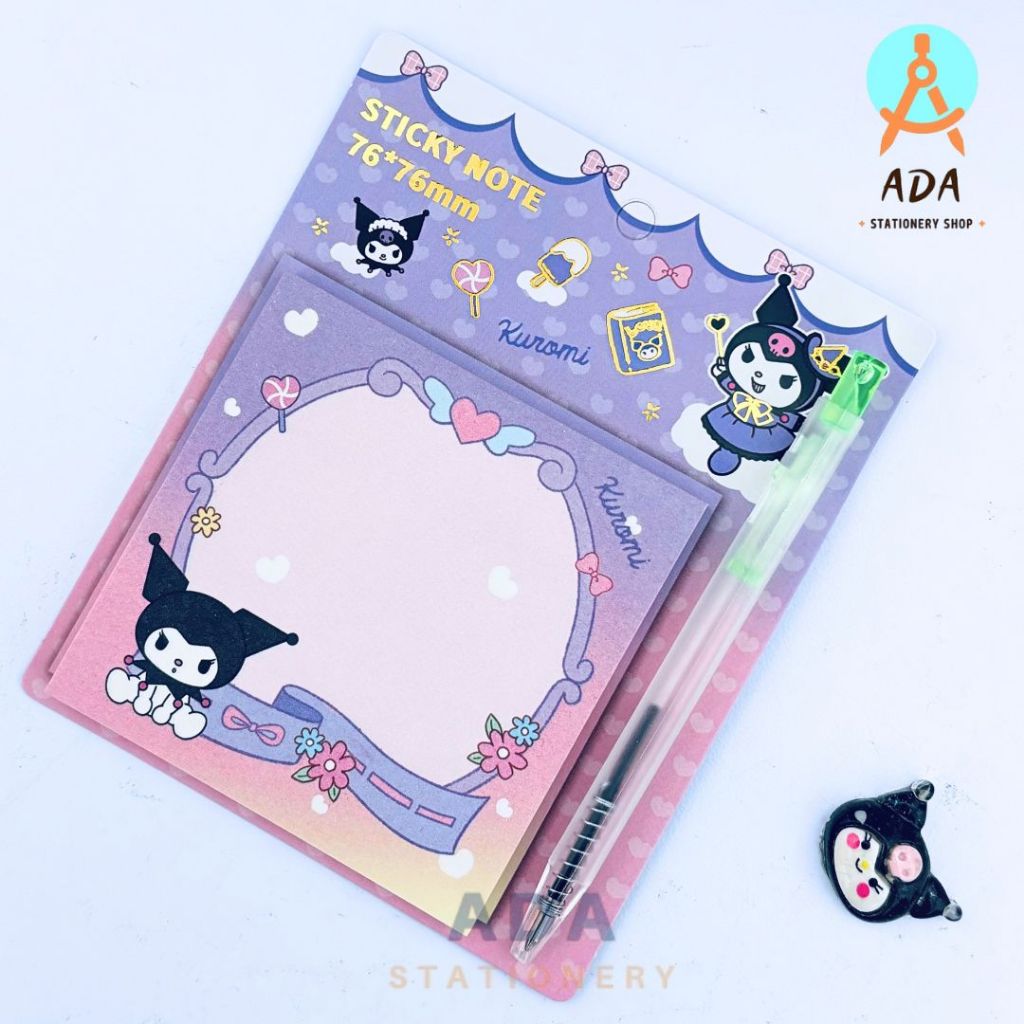 Jual (1 pc ) STICKY NOTES SANRIO + BOLPEN MINI/ A02-8/ 7.6 x 7.6 cm ...