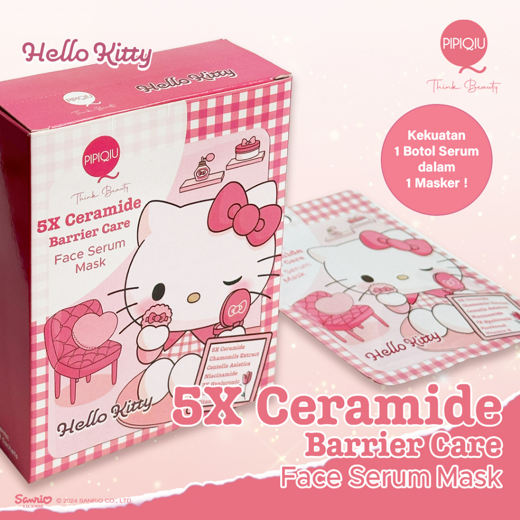 Jual Pipiqiu 5X Ceramide Barrier Care Face Serum Mask Hello Kitty 25gr ( PFM KT) | Shopee Indonesia