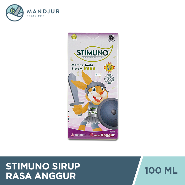 Jual Stimuno Sirup Rasa Anggur 100 ML - Suplemen Daya Tahan Tubuh Anak ...