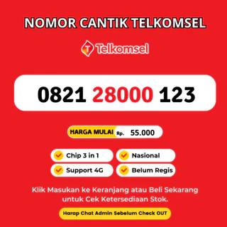 Nomor Cantik Telkomsel Murah Rapi - Kartu Perdana Telkomsel Cantik Support 4G LTE