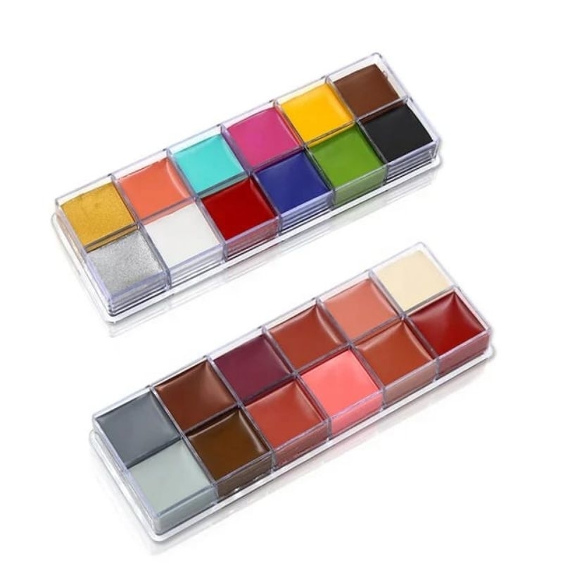 Jual [FREE KUAS] Face Body Painting Art 12 Warna Make Up Cat Wajah Cat