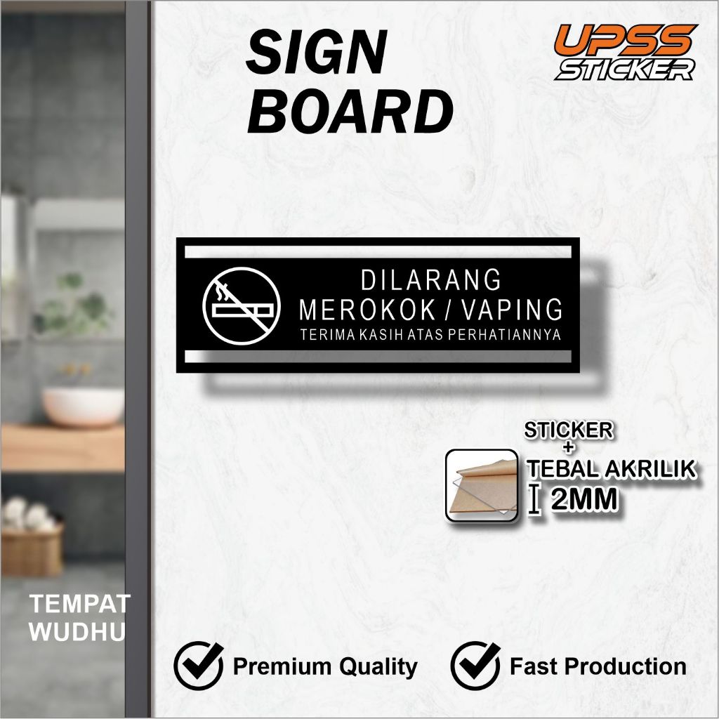 Jual SIGN BOARD TEMPEL KEREN DILARANG MEROKOK | Shopee Indonesia