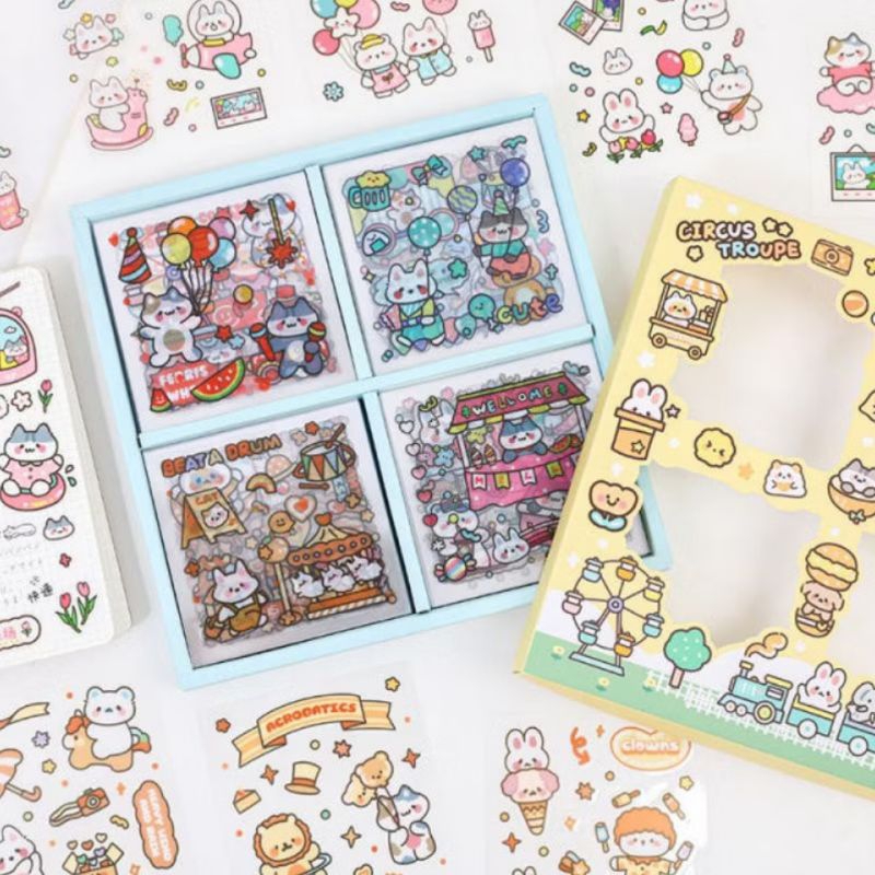 Jual Sticker Cute Circus Troupe, cute sticker box for journal ...