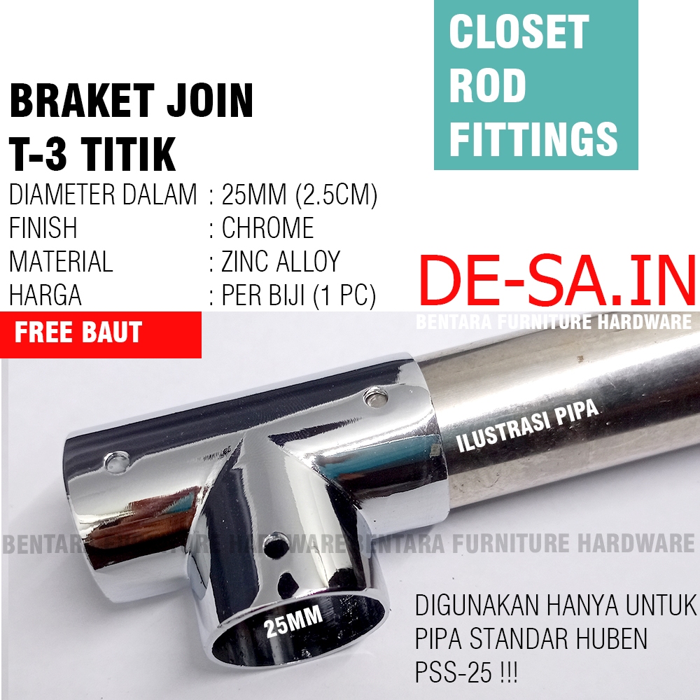 Jual CONNECTING BRACKET PIPA SIKU SEGITIGA JOINT PIPA BULAT 25MM ...