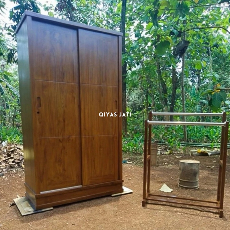 Jual Lemari Pakaian 2 Pintu Sliding Jati Lemari Pakaian Minimalis