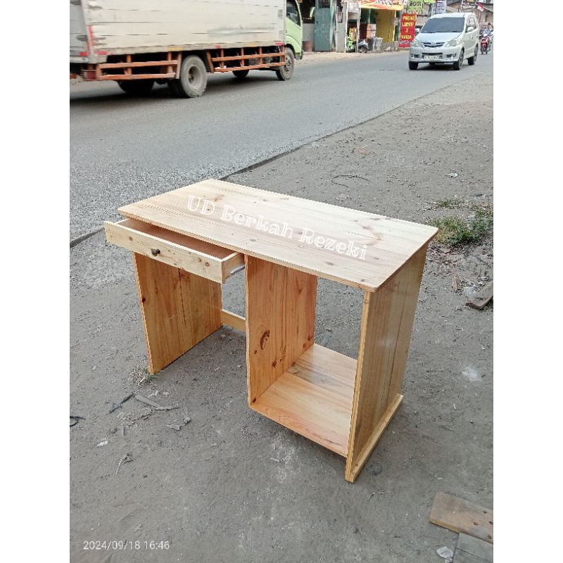 Jual meja komputer, meja kerja, meja kantor kayu jati belanda | Shopee ...