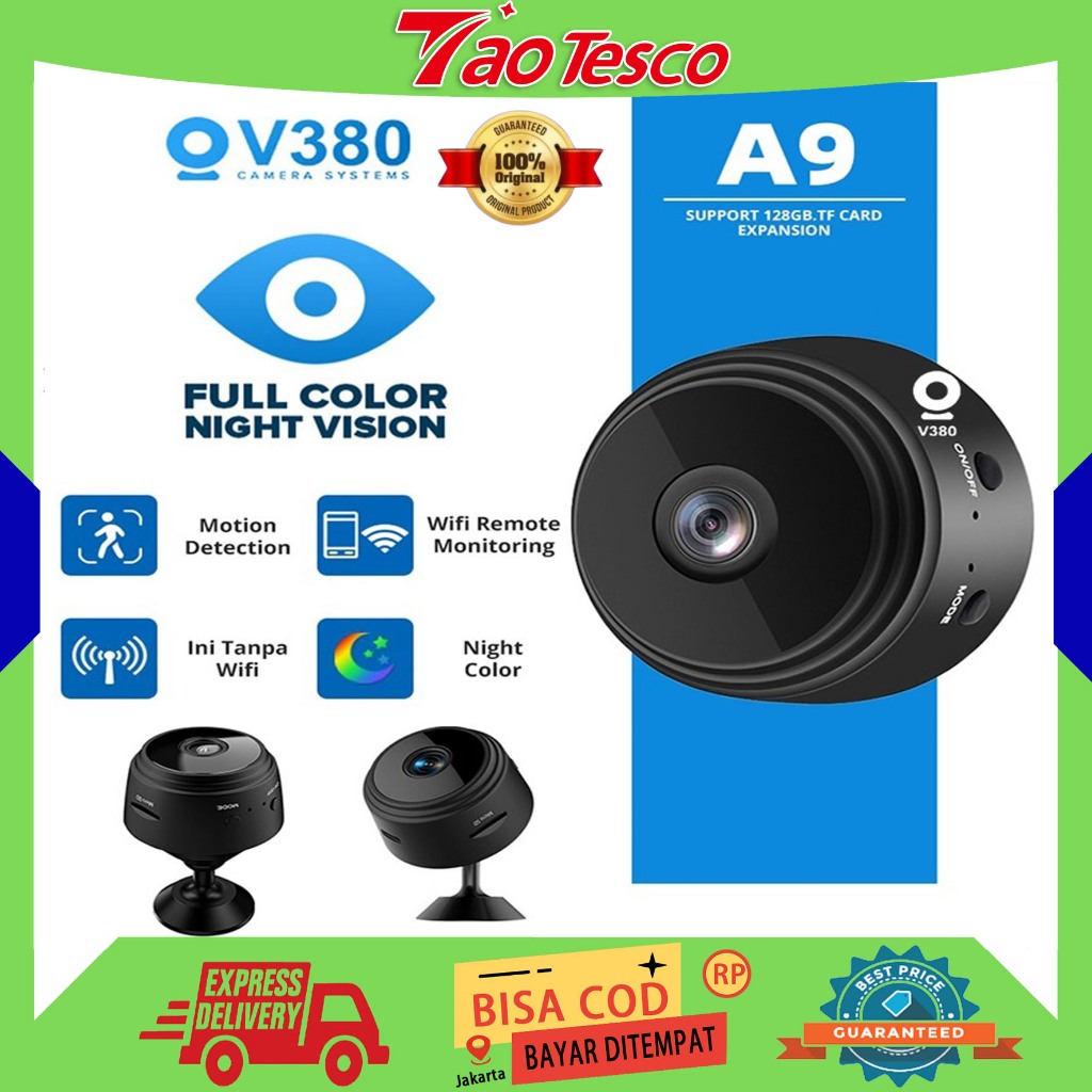 Jual Wireless A9 Mini Camera Wifi Hd 1080P Micro Kamera Kecil Smart Ip ...