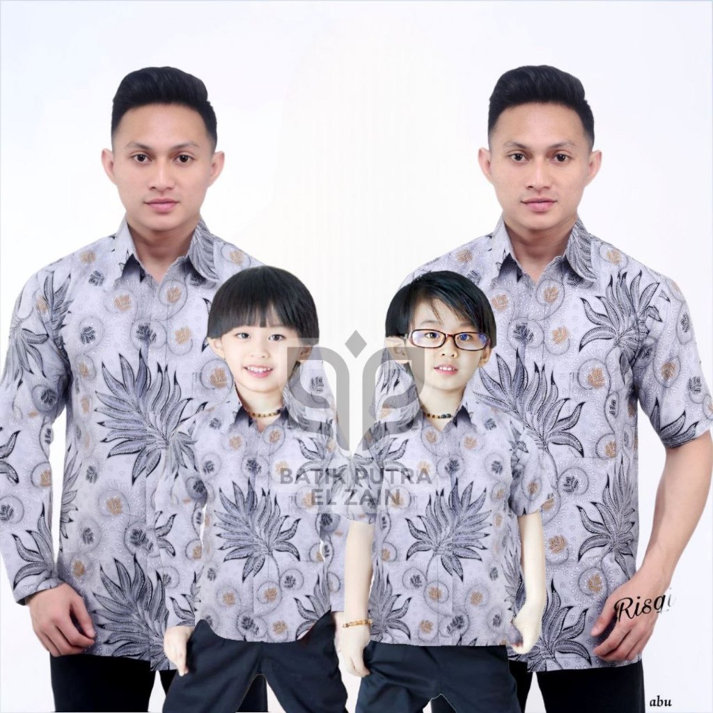 Jual TERBARU Couple sweet || couple batik ayah dan anak cowok BATIK ABU ...