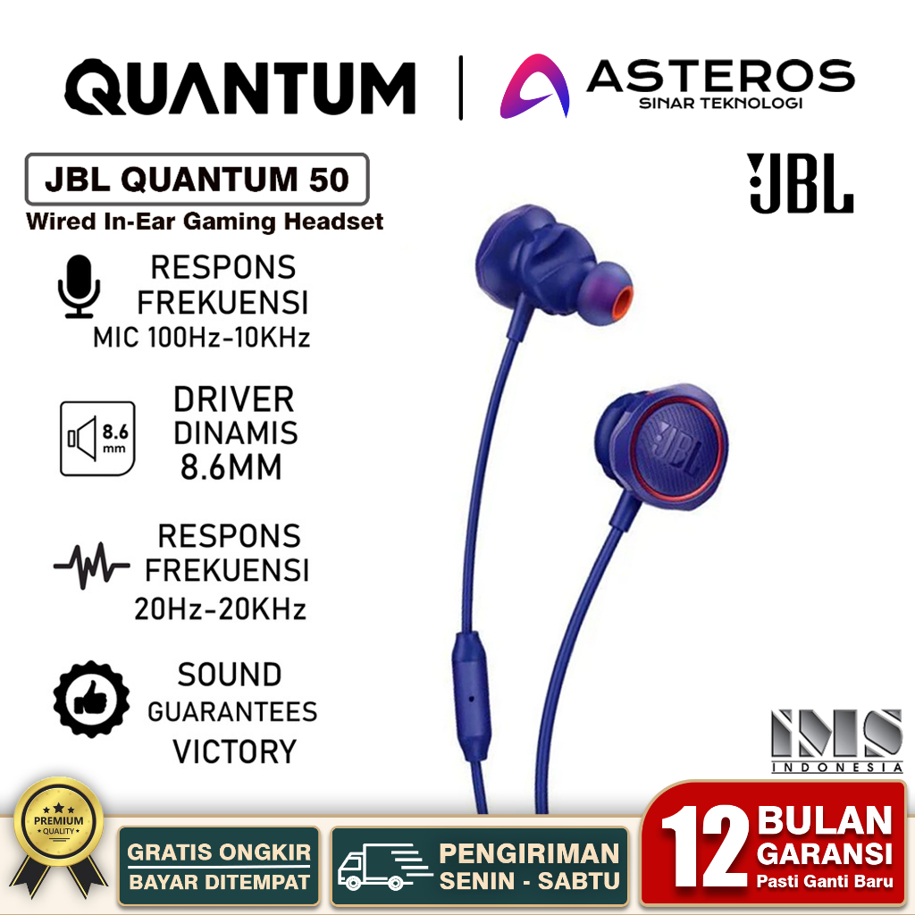 JBL Quantum 50 Wired In-Ear Gaming Earphone
