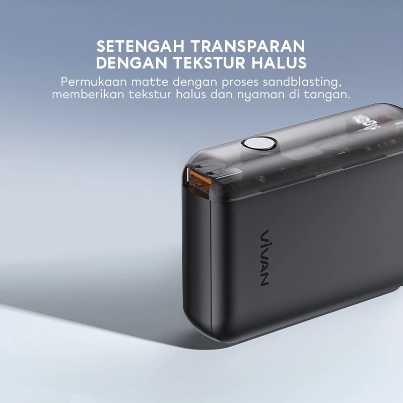 VIVAN Mini Powerbank 9600mAh 22.5W Fast Charging PD QC3.0 Type C Cable Built in Q10 Garansi 18 Bulan