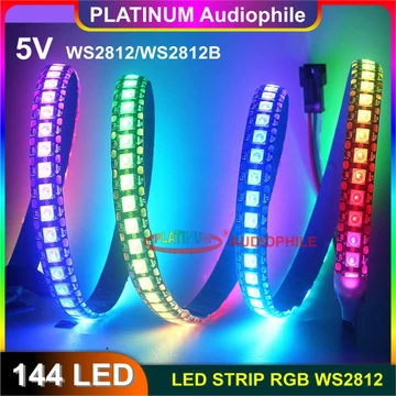 Lampu RGB LED Strip WS2812 SMD 5050 5V 144 Led Per 1 Meter