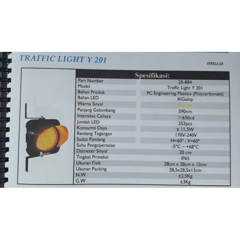 Jual lampu traffic led warning light 1 aspek kuning / lampu lalu lintas ...