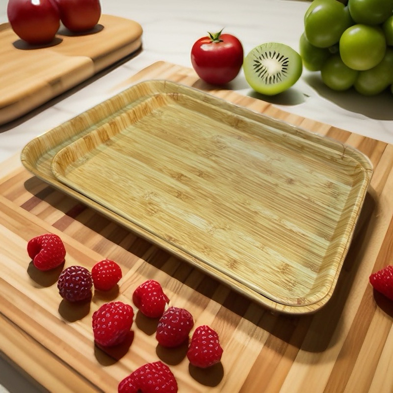 Jual Nampan Melamine / Baki Roti Motif Kayu Nature Wood Tray Tatakan ...