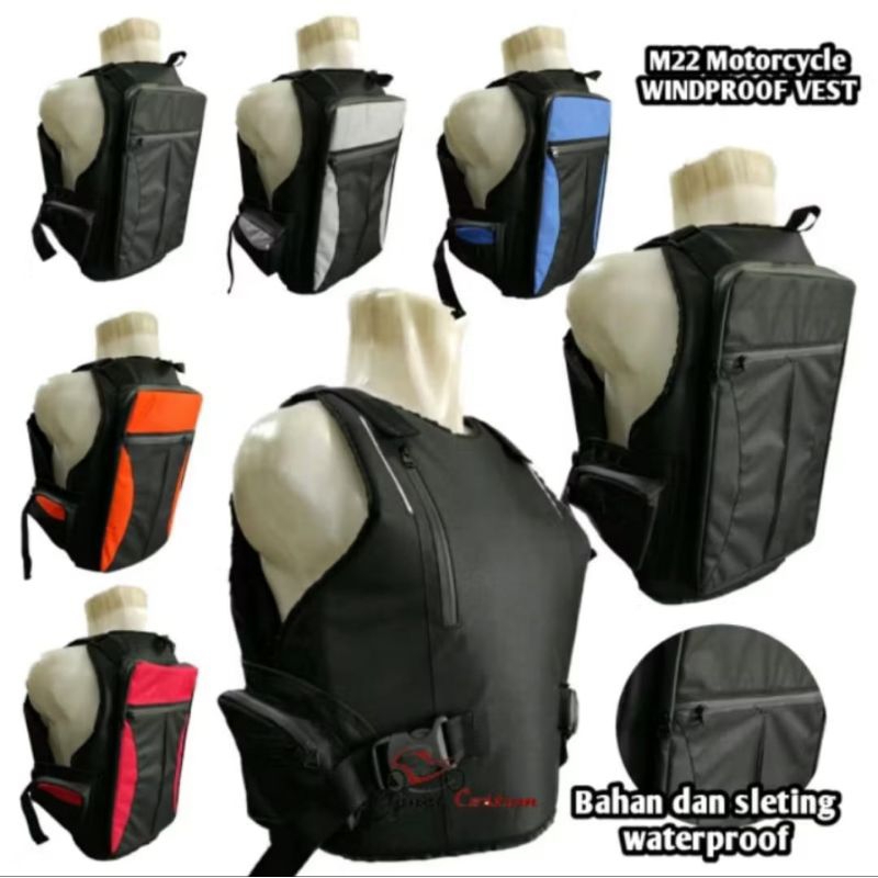Jual Rompi Motor M22 Anti angin Touring Harian Tas laptop | Shopee ...