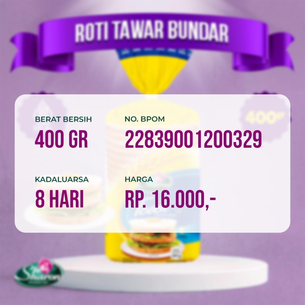 Jual Sharon Bakery Roti Tawar Bundar 400gr | Shopee Indonesia