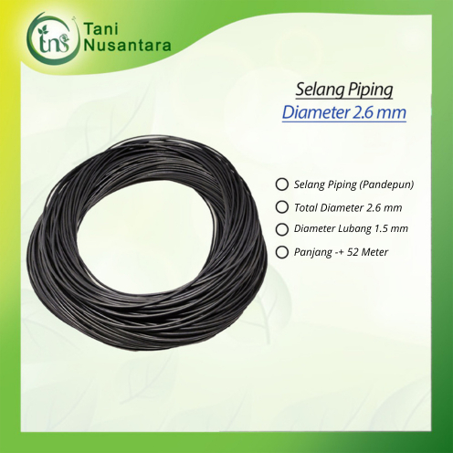 Selang Piping Irigasi Tetes PE 2,6mm - Selang Drip Sistem Fertigasi Tanaman Sayur & Buah