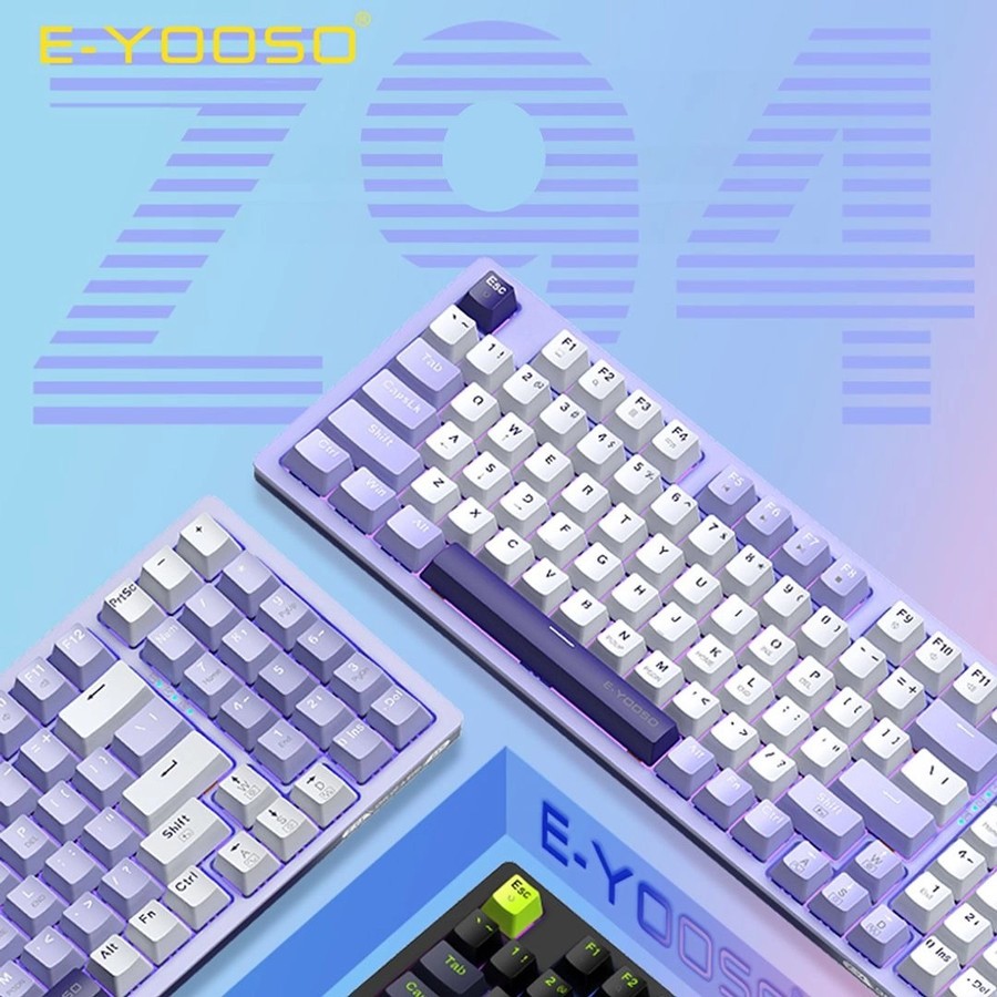Jual E-YOOSO Z94 Purple Hotswap Mechanical Gaming Keyboard 98% Keycaps ...
