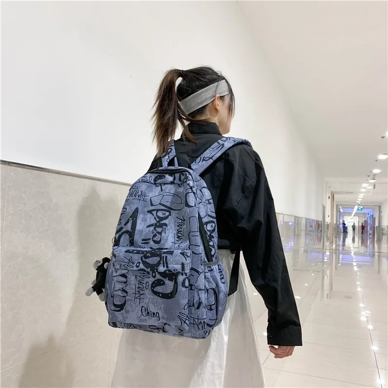 Jual Tas Ransel Motif Abstrak Tas Sekolah Backpack Wanita Model Trendi ...
