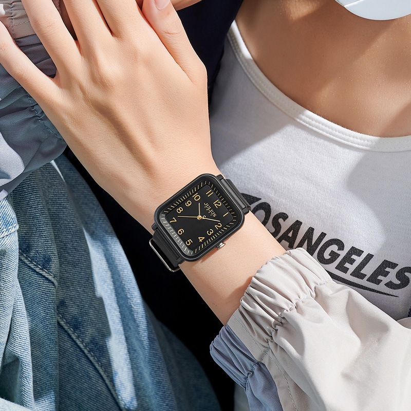 Jual JULIUS niche rubber neutral sports student small square watch JA ...