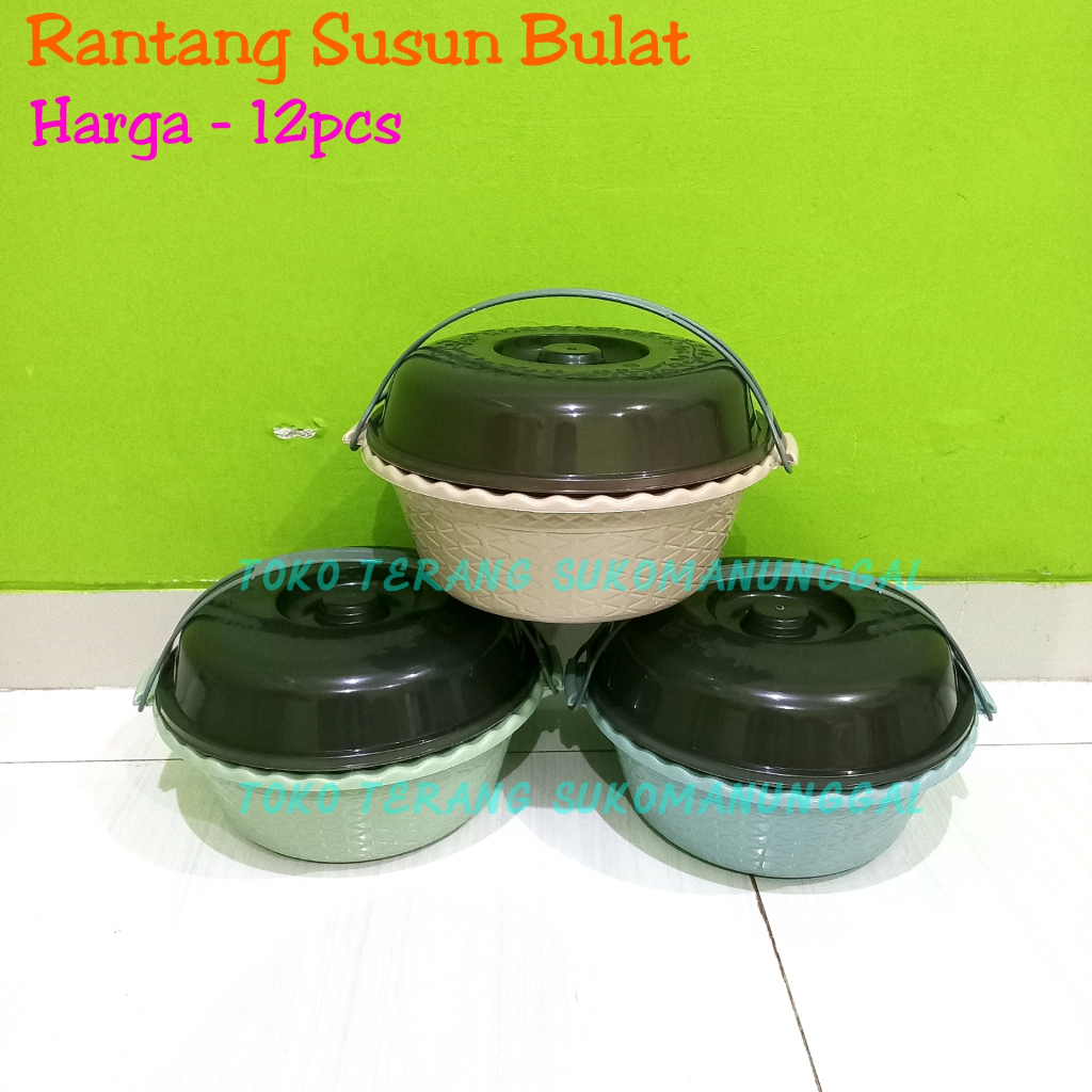 Jual 12PCS Rantang susun bulat rantang hajatan besar rantang plastik ...
