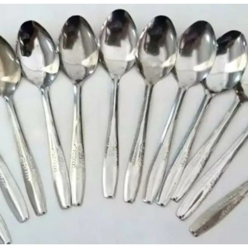 Jual Sendok Makan Stainless Steel 1 lusin(12pcs)- Desain Terbaru ...