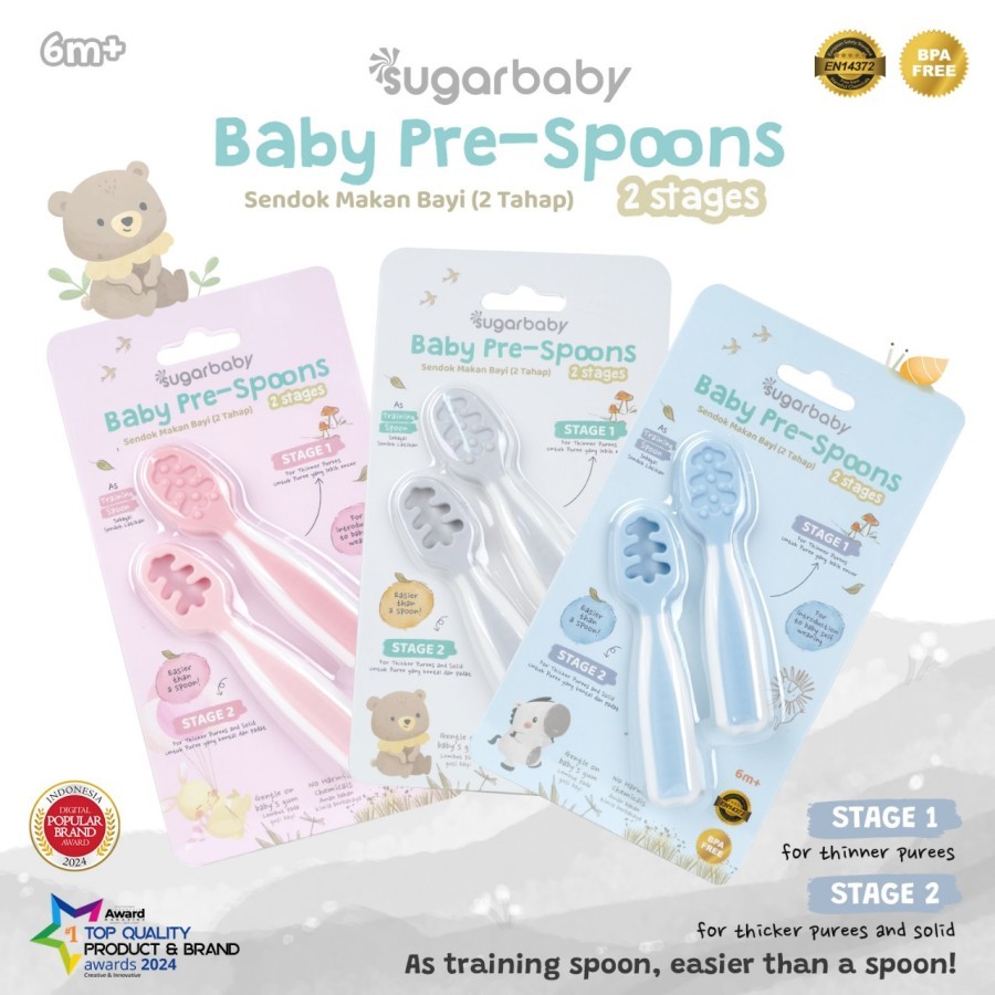 Jual Sugar Baby Pre Spoon 2 Stages Sendok Belajar Bayi BPA FREE