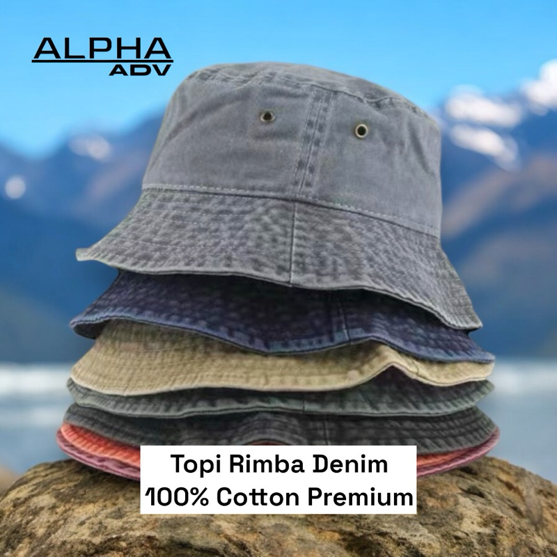Jual Topi Bucket Rimba Denim 100% Cotton untuk Aktivitas Outdoor ALPHA ...