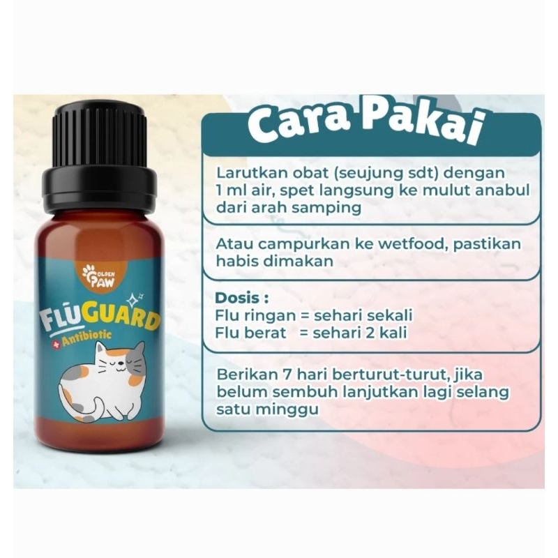 Jual Flu Guard Golden Paw Obat Flu Obat Pilek Bersin Demam Kucing Flu ...