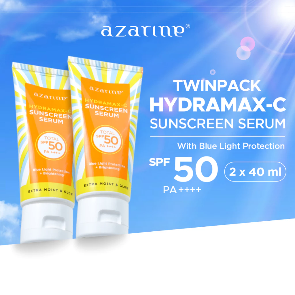 Azarine Hydramax C Sunscreen SPF50 untuk Kulit Kering dan Sensitif 2x40ml