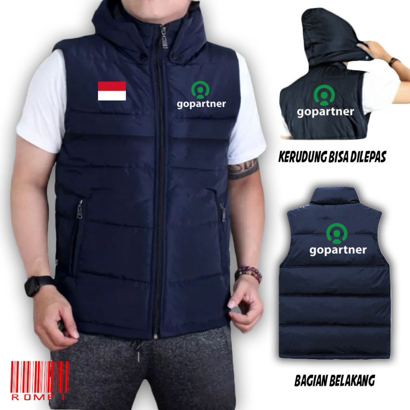 Jual JAKET ROMPI DRIVER GO PARTNER / ROMPI KEMBUNG SABLON GO PARTNER ...