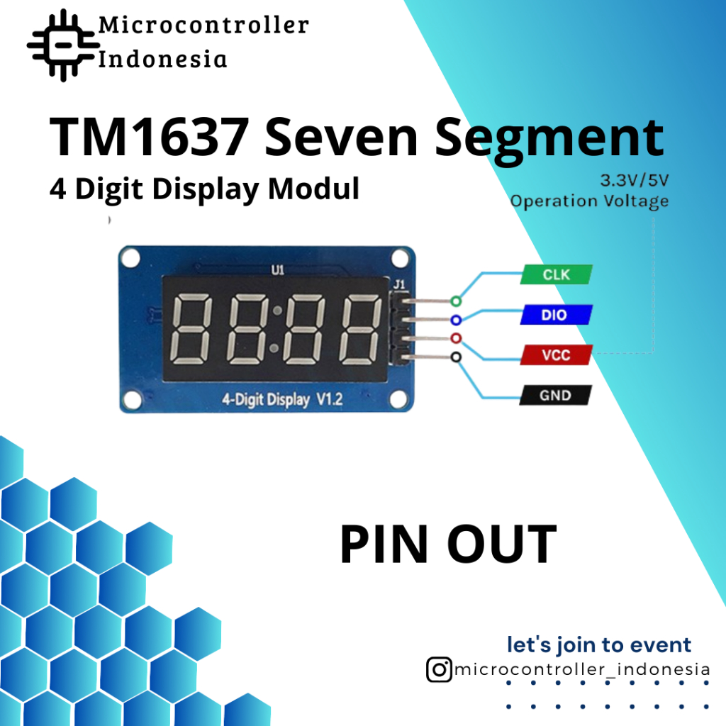 Jual TM1637 Seven Segment 7 Segment 4 Digit Display Modul | Shopee ...