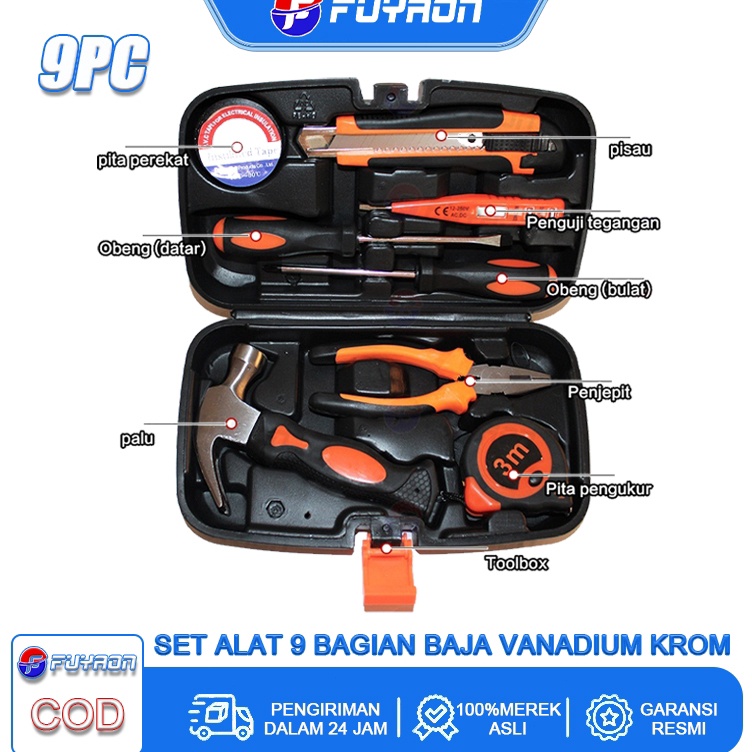 Jual Sekarang Ada FUYAON Set Alat Listrik 9 Buah Set Alat Perangkat ...