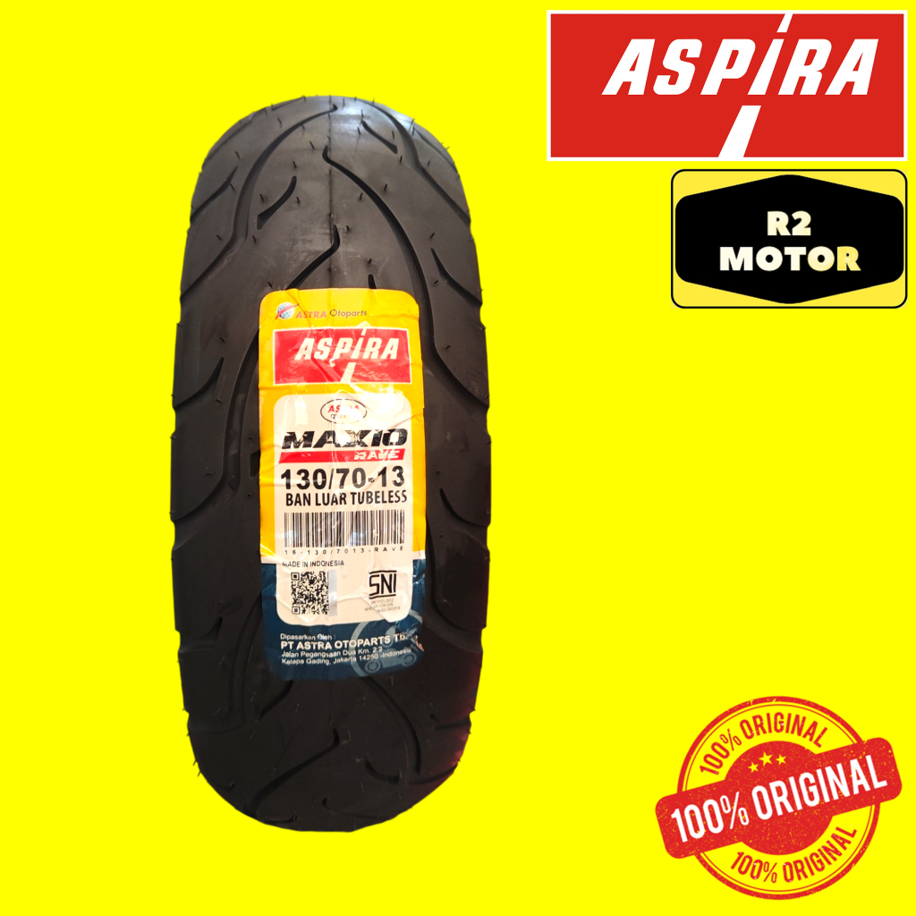 Jual BAN LUAR TUBELESS ASPIRA 110/70 130/70 RING 13 MAXIO RAVE NMAX ...