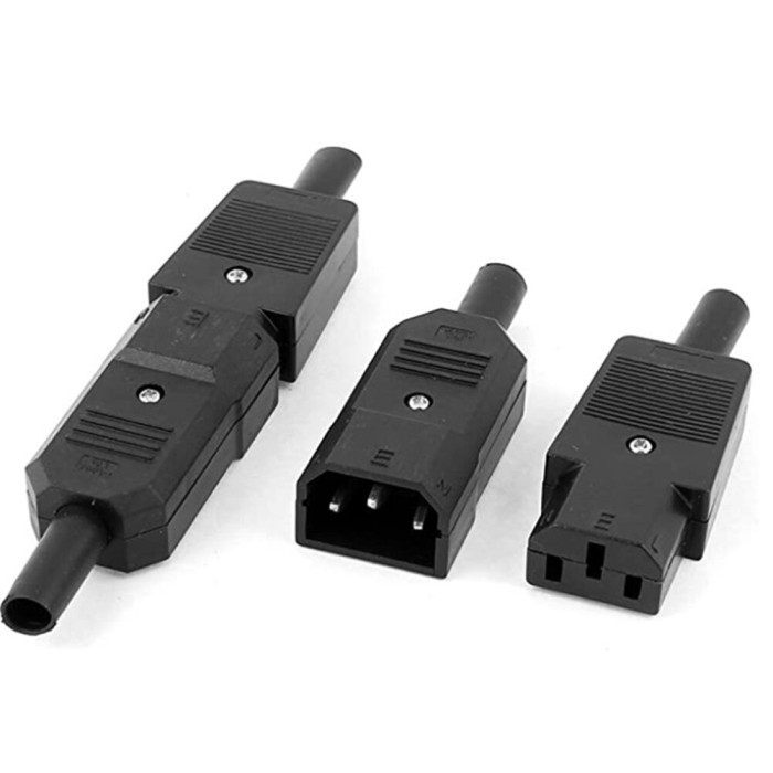 Jual IEC konektor steker kabel lurus konektor male female power supply ...