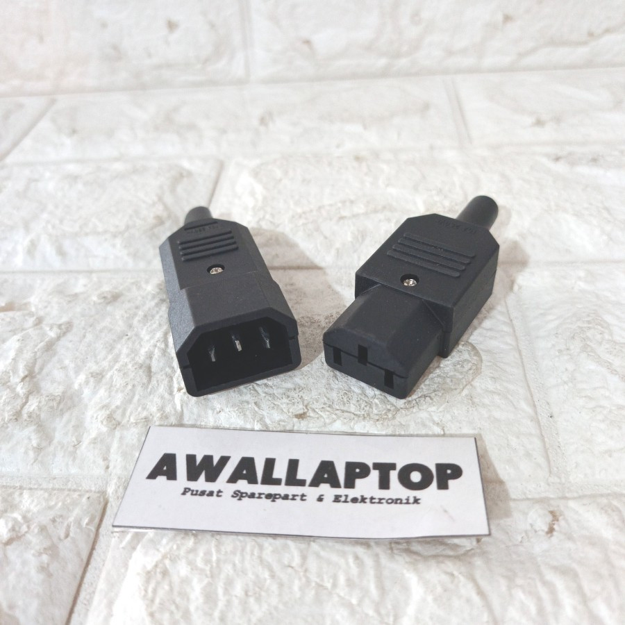 Jual IEC konektor steker kabel lurus konektor male female power supply ...