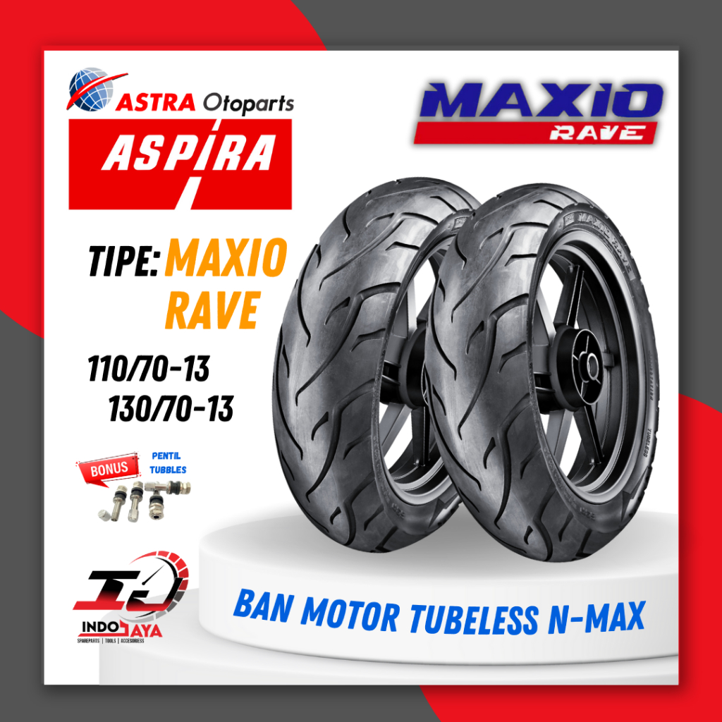 Jual [READY COD SEPASANG] BAN ASPIRA TUBELESS MAXIO RAVE RING 13 110/70 ...