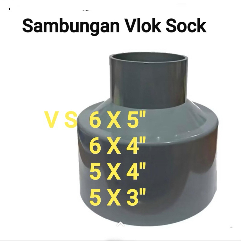 Jual Vlok sock/Reducer 6x5” 6x4” 5x4” 5x4”Inch Type D Superlon | Shopee ...