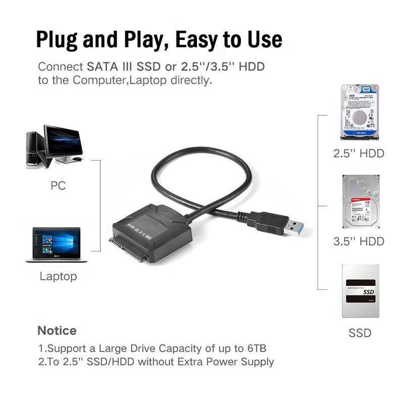 Jual Kabel SATA to USB 3.0 + POWER HDD SSD Adaptor 30cm 2.5 3.5 Inch ...