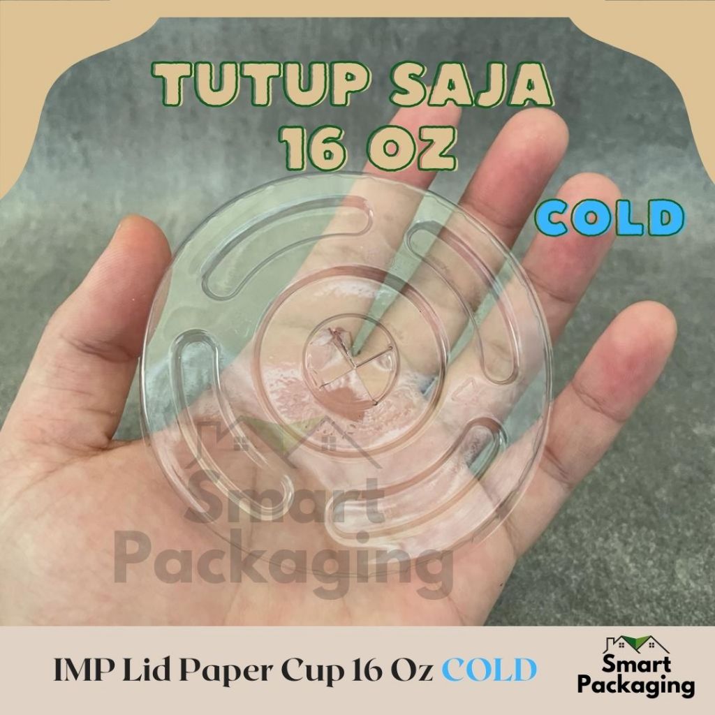 Jual [ISI 50 PCS] IMP Lid Paper Cup COLD 16 Oz Transparan LID SAJA ...